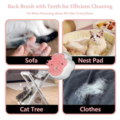 Steamy Cat Brush 4 In 1 Cat Brush For Removing Tangled And Loose Hair Steam Cat Brush For Massage, Hair Removal Comb For Pet